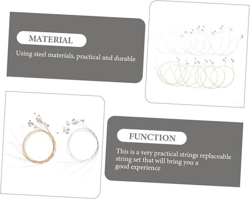 ERINGOGO 16Pcs Strings Durable Lyre Strings Replacement Accessories for Musical Instruments Steel Parts with Excellent Resonance Easy to Install for Lyre Harp Players in Saudi Arabia