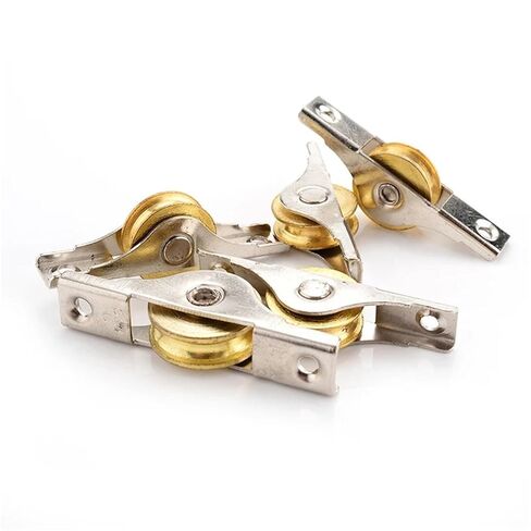 2 قطعة خزانة دوارة للباب المنزلق من النحاس عجلة البكرة لأدوات أثاث نافذة خزانة الملابس in Kuwait