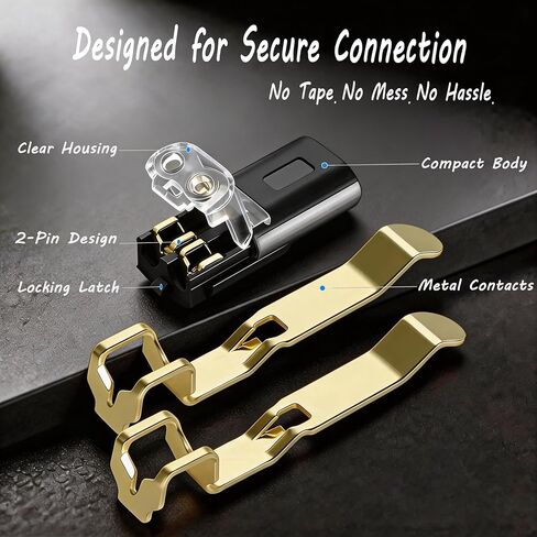 50Pcs Quick Connect Wire Connectors – Double Wire Plug in with Locking Buckle, Flame Retardant Wire Connectors for Strip Lights DIY Crafting, Low-Voltage Decor, Model Kits, 9A 300V, 18-22 AWG in Saudi Arabia