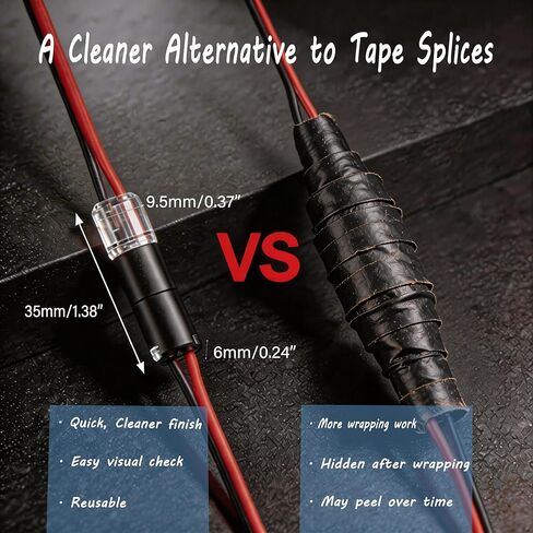 50Pcs Quick Connect Wire Connectors – Double Wire Plug in with Locking Buckle, Flame Retardant Wire Connectors for Strip Lights DIY Crafting, Low-Voltage Decor, Model Kits, 9A 300V, 18-22 AWG in Saudi Arabia