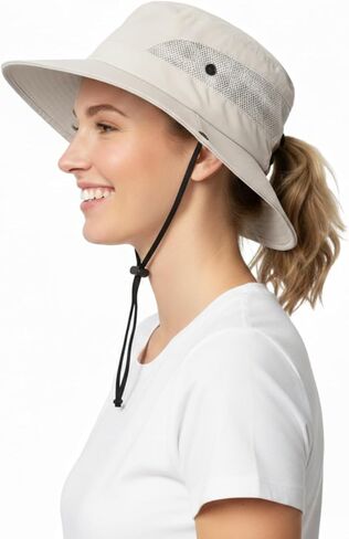 Beige Outdoor Sun Hat, Sun Protective Bucket Hat for Summer Hiking Fishing & Sports in Saudi Arabia
