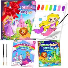 Zizz Paint with Water Coloring Books for Childlers ، 2 Pack Pack Painting Clait for Kids Ages 3-5 4-8 ، No-mess drawing stivit it Art Craft Toy Gifts for Girl Boy | الأميرة والغابة in Kuwait