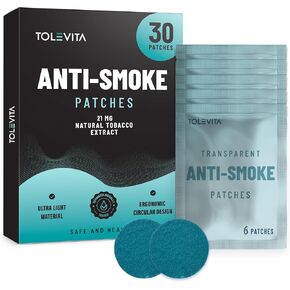 رقعات عشبية مضادة للدخان من توليفيتا - على شكل دائرة 21 ملجم (أزرق مخضر)، أقلع عن التدخين وساعد في تقليل الرغبة الشديدة في التدخين | مساعدات عشبية للإقلاع عن التدخين من أجل نمط حياة أكثر صحة - 30 رقعة in Kuwait
