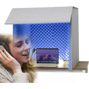 Portable Vocal Booth for Recording, Microphone Shield, Decreasing Noise, Desktop Soundproof Cover, Professional Recording Room, Simple Recording Studio, for Home Office,Red-80 * 80 * 80cm in Kuwait