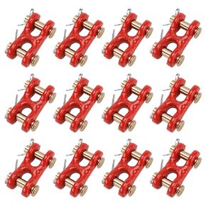 12 Pack 3/8 Inch Double Clevis, Zinc Plated Twin Clevis Link Safety Chain Repair Link for Trailer, Warehouses, Factories, WLL 6600 Lbs, Red in Saudi Arabia