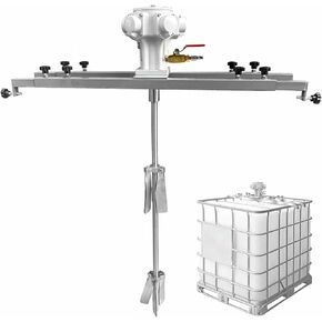 محرض هواء 1 طن/1000 لتر لخزان IBC، خلاط طلاء هوائي سعة 265 جالون، مروحة قابلة للطي 400 مم، قضيب التحريك 960 مم، 0-1300 دورة في الدقيقة لمذيب الحبر~/ in Kuwait