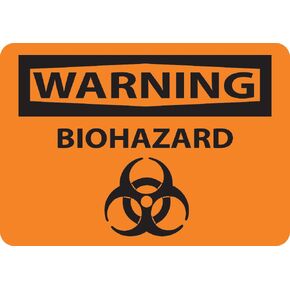 National Marker W413PB "Warning, Biohazard" Graphic Sign, PS Vinyl, 10" x 14" in Kuwait