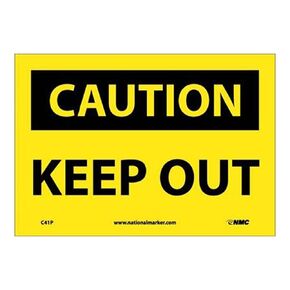 National Marker C41P Keep Out Caution Sign, PS Vinyl, 7" x 10" in Kuwait