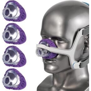 4 عبوات من بطانات قناع CPAP للأنف متوافقة مع وسائد قناع الأنف N20، أغطية قناع قابلة لإعادة الاستخدام لتوفير الراحة، أرجواني in Kuwait