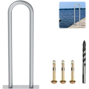 درابزين لصعود القارب بارتفاع 39.4 بوصة، وقضيب إمساك آمن للرصيف والقوارب مع لوحة قاعدة للأحواض الخارجية والأسطح والقوارب (سعة 350 رطل، رمادي فضي) in Kuwait