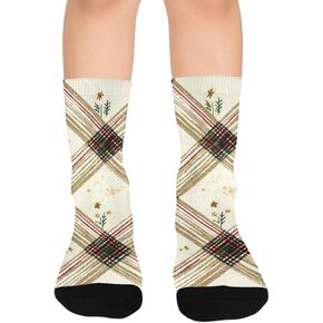 جوارب احتفالية منقوشة بلوم للمشي لمسافات طويلة - جوارب شتوية حرارية سميكة دافئة للأولاد والبنات للمدرسة، والارتداء اليومي والأنشطة الخارجية in Kuwait