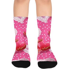 جوارب للتنزه سيرًا على الأقدام من الدانتيل على شكل قلب - جوارب شتوية حرارية سميكة دافئة للأطفال الصغار للأولاد والبنات للمدرسة، والارتداء اليومي والأنشطة الخارجية in Kuwait