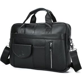 Genuine Leather Business Briefcase Laptop Handbag, Crossbody, Premium Quality, Spacious Design, Versatile Carrying Options in Saudi Arabia