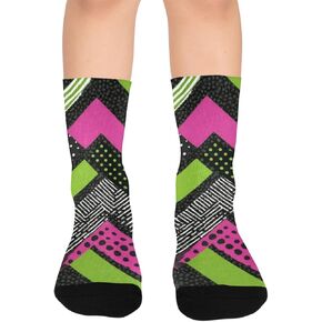 جوارب Green Chevron Pop للمشي لمسافات طويلة - جوارب شتوية حرارية سميكة دافئة للأطفال الصغار للأولاد والبنات للمدرسة، والارتداء اليومي والأنشطة الخارجية in Kuwait