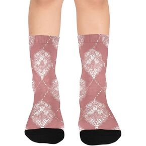 جوارب بيضاء للمشي لمسافات طويلة بطباعة زهور من الدانتيل - جوارب شتوية حرارية سميكة دافئة للأطفال الصغار للأولاد والبنات للمدرسة، والارتداء اليومي والأنشطة الخارجية in Kuwait