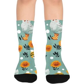 جوارب جاردن تشيك بيضاء للمشي لمسافات طويلة - جوارب شتوية حرارية سميكة دافئة للأطفال الصغار للأولاد والبنات للمدرسة، والارتداء اليومي والأنشطة الخارجية in Kuwait