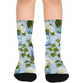 جوارب Hydrangea Jar باللون الأزرق الداكن للمشي لمسافات طويلة - جوارب شتوية حرارية سميكة دافئة للأولاد والبنات للمدرسة، والارتداء اليومي والأنشطة الخارجية in Kuwait