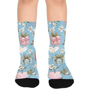 جوارب سويت جيفت موتيف باللون الأزرق للمشي لمسافات طويلة - جوارب شتوية حرارية سميكة دافئة للأولاد والبنات للمدرسة، والارتداء اليومي والأنشطة الخارجية in Kuwait