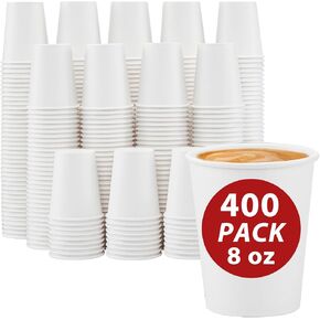 Clawsoff 300 Count - 12 oz Paper Coffee Cups, Disposable Coffee Cups 12 oz, Thickened White Paper Cups for Hot or Cold Beverage, Home, Office, Party, Business, Events in Kuwait