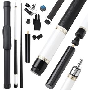 Carbon Fiber Pool Cue Stick with 12.5mm Tips Professional Pool Stick for Adults Low Deflection Pool Cue Full Carbon PRO Taper Shaft, Genuine Leather Wrap, Uni-Loc Joint, 58inch, 19oz in Kuwait