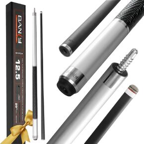 عصا حمام السباحة من ألياف الكربون من Banly - عصا البلياردو للبالغين، عصا حمام السباحة منخفضة الانحراف مع حلقة معدنية احترافية مع علبة صندوقية in Kuwait