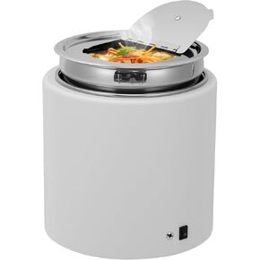 Fashionwu 11.6 QT Electric Soup Warmer Commercial, Stainless Steel Soup Kettle with Hinged Lid & Detachable Interior Pot, Catering Food Warmer for Buffet Party Restaurant Hotel, White in Kuwait