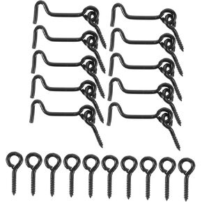 KALLORY 10Pairs Metal Hook Latch for Door Window Swivel Hook Lock with Screws Durable for Barn Doors Gates Closets and Garages in Kuwait