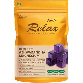 DLNIA المغنيسيوم غليسينات الإجهاد ودعم الكورتيزول | تركيز هادئ نهارًا، ونوم عميق ليلًا | 17 في 1 مع KSM-66® Ashwagandha وL-Theanine وLion’s Mane in Kuwait