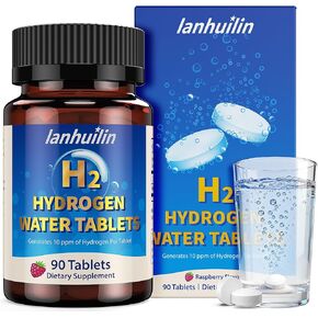 أقراص ماء الهيدروجين 150 ملجم مغنيسيوم - 10 جزء في المليون أقراص هيدروجين جزيئي لمياه الشرب، تدعم الشيخوخة الصحية والطاقة الخلوية والتعافي وصحة الدماغ - خالية من الكائنات المعدلة وراثيًا وخالية من الغلوتين، 90 قرصًا in Kuwait