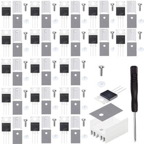 20 قطعة ترانزستور IRLZ44N Mosfet IRLZ44NPBF N-Channel TO-220AB 47A 55V 3Pin ترانزستورات ذات تأثير ميداني للمعدل الدولي مع غسالة برغي تبريد مفك براغي سيليكون مطاطي in Kuwait