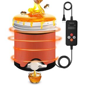 Honey Heater with Bottom Heat, Adjustable Thermostat & Timer, 5 Gal Pail Warmer for Decrystallization, IPX4 Waterproof, Fit for Bucket with Gate Valve in Kuwait