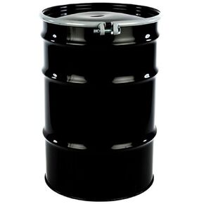 طبلة فولاذية سعة 55 جالونًا مفتوحة الرأس| أسود | برميل معدني | جزء داخلي غير مبطن | إغلاق حلقة الترباس in Kuwait