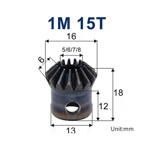 1 Modulus 15 Teeth Bevel Gear with Inner Hole 5/6/7/8mm Metal Gears 1Pcs(5mm) in Saudi Arabia