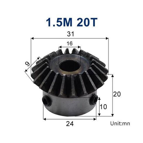Bevel Gear 1.5 Modulus 20Teeth with Inner Hole 8-15mm 90 Degree Drive Steel Gears with Screw 1Pcs(12mm) in Saudi Arabia