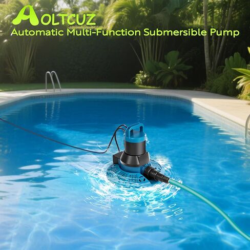 1/3 HP Automatic Pool Cover Pump, 2600 GPH Submersible Sump Pump with Auto On/Off, 25 ft Cord, 3/4" NPT Outlet, for Above Ground & Inground Pool Covers, Rooftop Drainage, UL Listed in Saudi Arabia