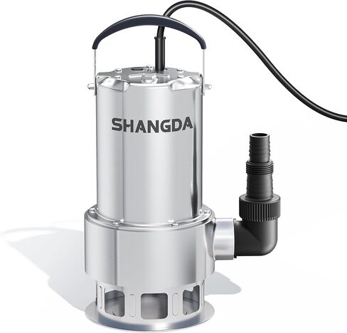 مضخة مستنقع 1HP مضخة مياه غاطسة 4500GPH من الفولاذ المقاوم للصدأ الكهربائية النظيفة/القذرة مضخات نقل تصريف المياه مع محولات لبركة حوض الاستحمام الساخن in Kuwait