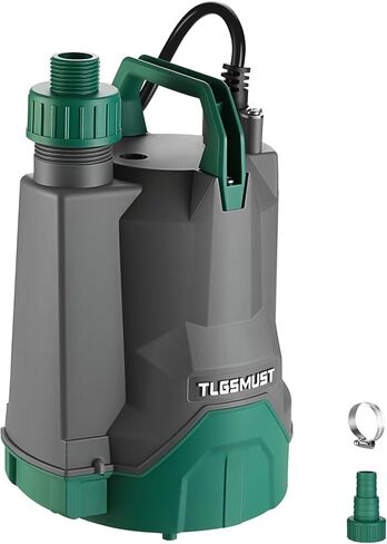 Electric Submersible Water Pump: Tlgsmust 1/3 HP Utility Pump, 2450GPH Thermoplastic Electric Portable Water Pump High Flow Water Removal for Swimming Pool Basement Flood Garden Pond Draining, Green in Saudi Arabia