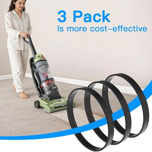 Luckwell [3 Pack] 562932001 Vacuum Belts Compatible with Hoover WindTunnel T-Series Upright, Replaces Part # AH20080, 38528-033, 38528-058, Fits UH70100, UH70105, UH70110, UH70120, UH70210 & More in Saudi Arabia
