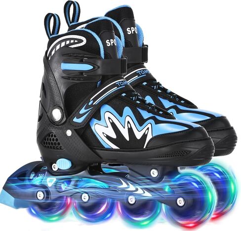 TOMSHOO Adjustable Inline Skates for Kids Outdoor Roller Skates with Full Light Up Wheels Roller Blades for Girls and Boys Birthday Gift in Kuwait