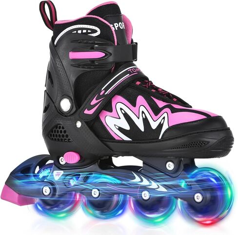 TOMSHOO Adjustable Inline Skates for Kids Outdoor Roller Skates with Full Light Up Wheels Roller Blades for Girls and Boys Birthday Gift in Saudi Arabia