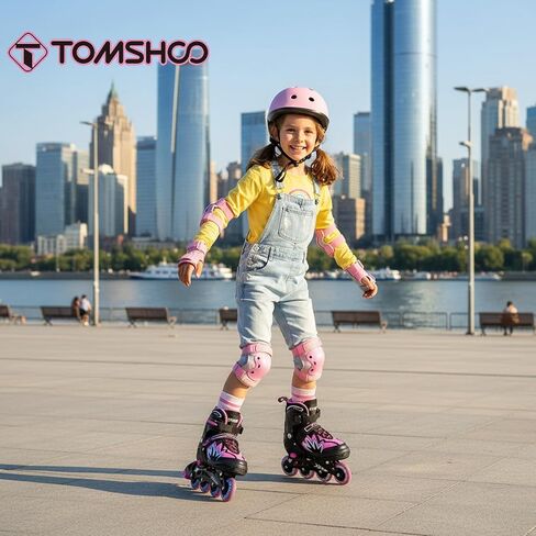 TOMSHOO Adjustable Inline Skates for Kids Outdoor Roller Skates with Full Light Up Wheels Roller Blades for Girls and Boys Birthday Gift in Saudi Arabia