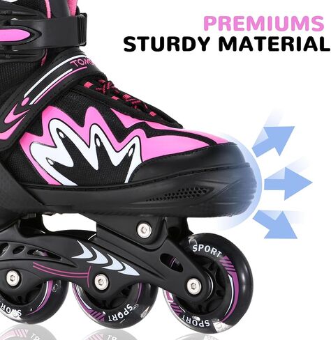 TOMSHOO Adjustable Inline Skates for Kids Outdoor Roller Skates with Full Light Up Wheels Roller Blades for Girls and Boys Birthday Gift in Saudi Arabia