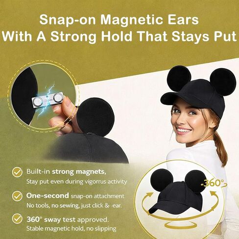 Magnetic Mouse Ears Attach to Any Hat Mouse Ears for Men Women Boys and Girls Mouse Ears Magnetic Ears for Caps in Saudi Arabia