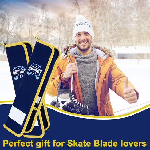 Soulchen 15 x 4.5 Inches Durable Hockey Skate Blade Guards Bag with Customizable Nameplate Waterproof Ice Hockey Stick Blade Protector in Saudi Arabia