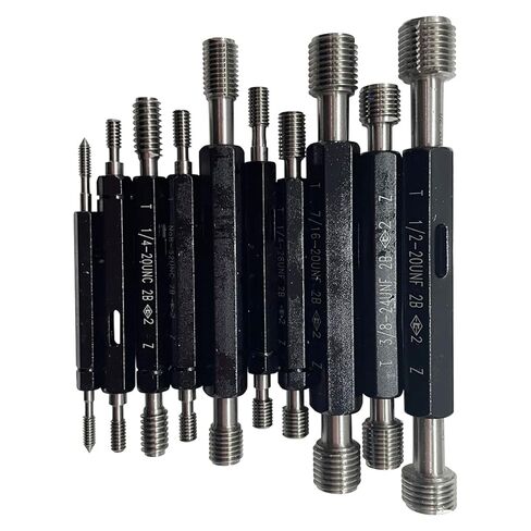 10 PCS Double Threaded Screw Plug Gauge Set High Precision GO NO GO Screw Plug Gauge ANSI Standard and Class 2B Thread Gauge Set with Box in Saudi Arabia
