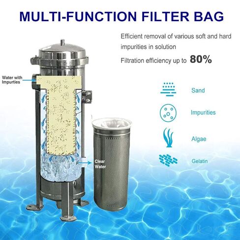 Felt Filter Bag 10 Micron - 7 inch Ring 7 x 32 Inch Long - Liquid Water Filter Sock - 1 Pack (10 Micorn - 7" x 32") in Kuwait