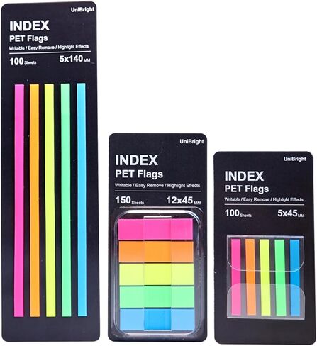 UniBright Sticky Index Tabs Combo Pack 440 Pcs Tabs for Notebooks Page Markers Page Tabs Book Tabs and Annotation Tabs with Bookmark Ruler and Dispenser Assorted Morandi Colors in Kuwait