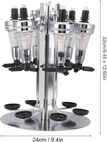 6-Bottle Rotating Liquor Dispenser for Home Bar - Wall Mounted Alcohol Dispenser Station, Bar Accessories in Saudi Arabia