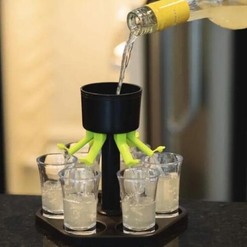 6 Shot Glass Dispenser & Holder, 1 Set Multifunctional Shot Dispenser with 6 Glasses, Cocktail for Outdoor Party & Bar in Saudi Arabia