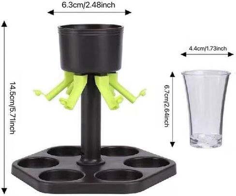 6 Shot Glass Dispenser & Holder, 1 Set Multifunctional Shot Dispenser with 6 Glasses, Cocktail for Outdoor Party & Bar in Saudi Arabia